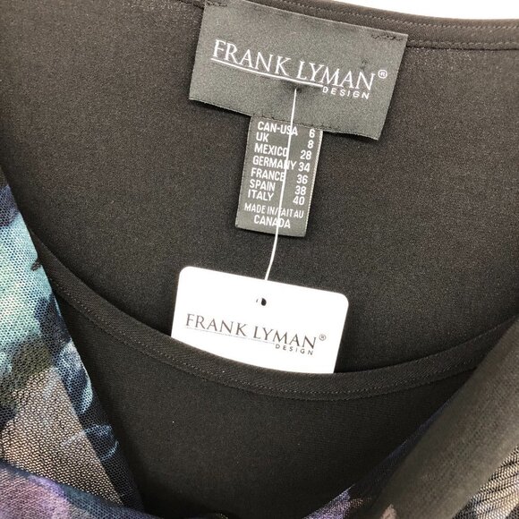 BNWT Frank Lyman Black & Multicolor Floral LS Cowl Neck flowy blouse  size 6 - Picture 8 of 14